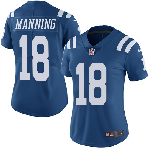 Indianapolis Colts #18 Limited Peyton Manning Royal Blue Nike NFL Women JerseyVapor Untouchable jerseys->indianapolis colts->NFL Jersey
